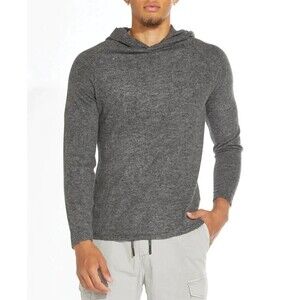 CIVIL SOCIETY Shirt Mens Large Charcoal Gray Pullover Hooded Soft Knit Hoodie